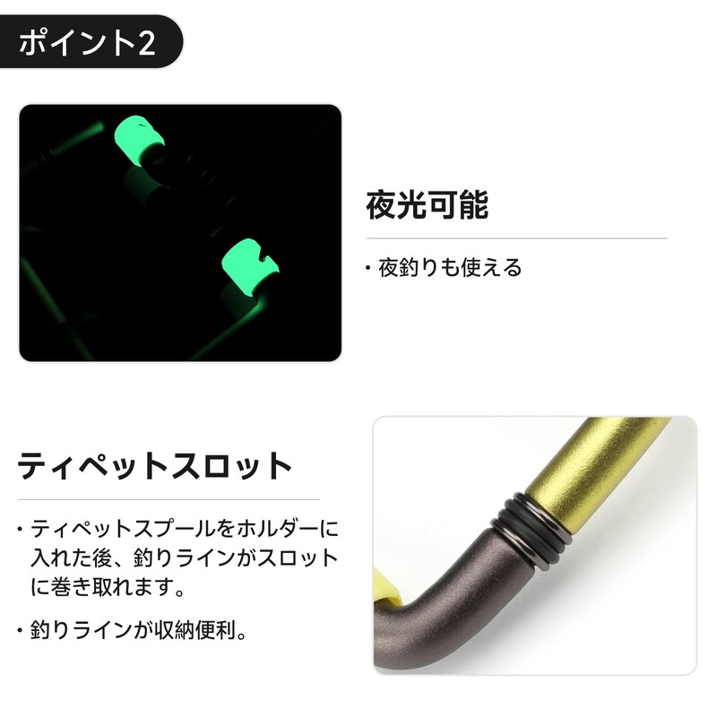 サンライク（SANLIKE） ティペットホルダー アルミ製 ラインカッター 釣りアクセサリー ティペット収納 釣り道具 (ゴールド)