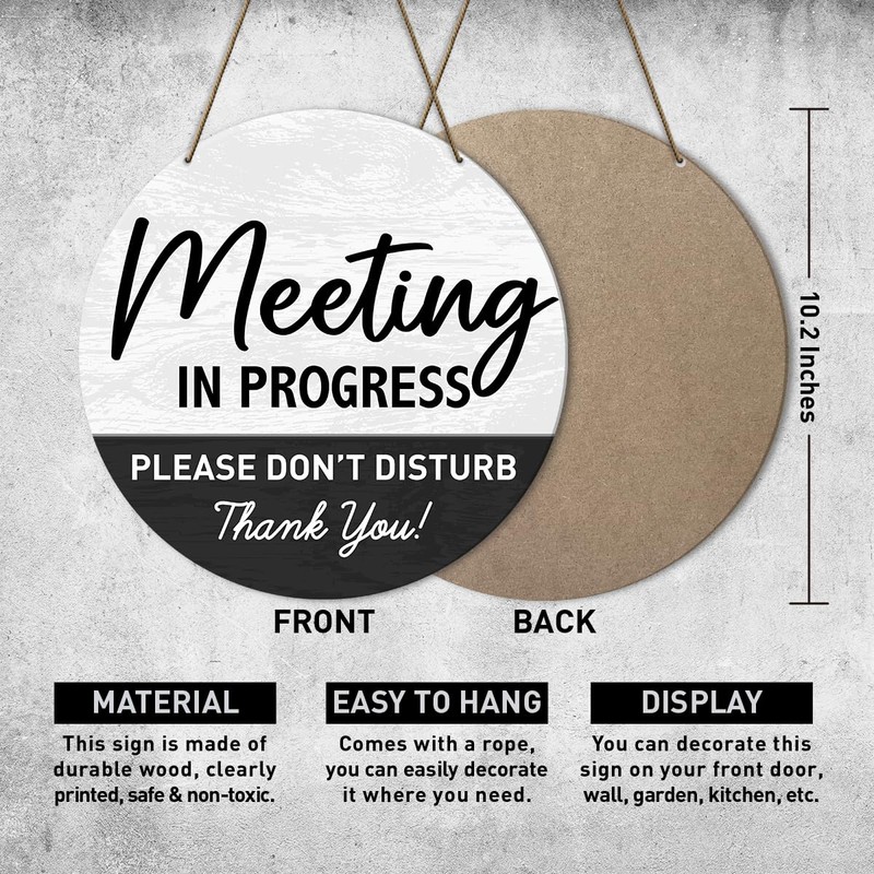 Do Not Disturb Sign And In Meeting Door Hanger, Quiet