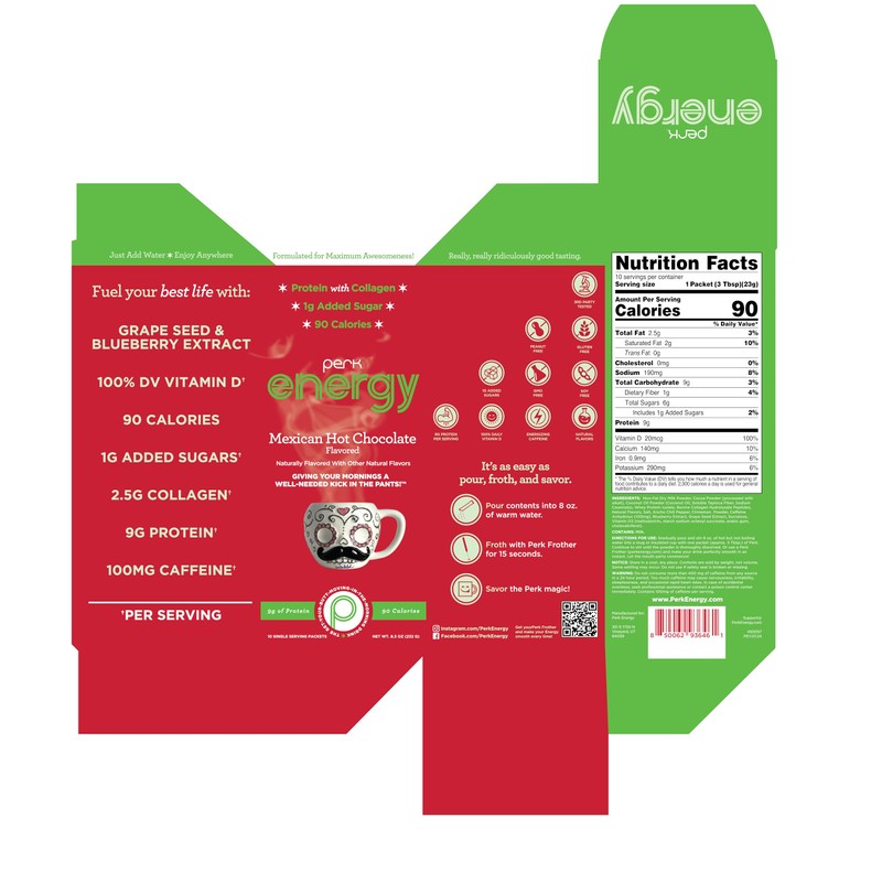 Perk Energy Original Mexican Hot Chocolate (10 Servings) - Gluten