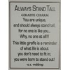 Always Stand Tall Giraffe Charm with Story Card New