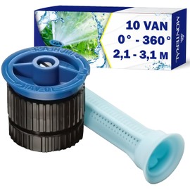 Irrigation Sprinkler 10 Van for Garden Irrigation System with Adjustable Irrigation Sector from 0° to 360° and a Range of up to 2.1-3.1 m MONTERAL