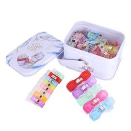 60Pcs Sewing Clips Plastic Assorted Colors Hemming PatchWork Hole Cloth Knitting Clamp