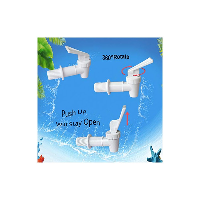 Replacement Cooler Faucet 4 White Water Dispenser Tap Set. BPA