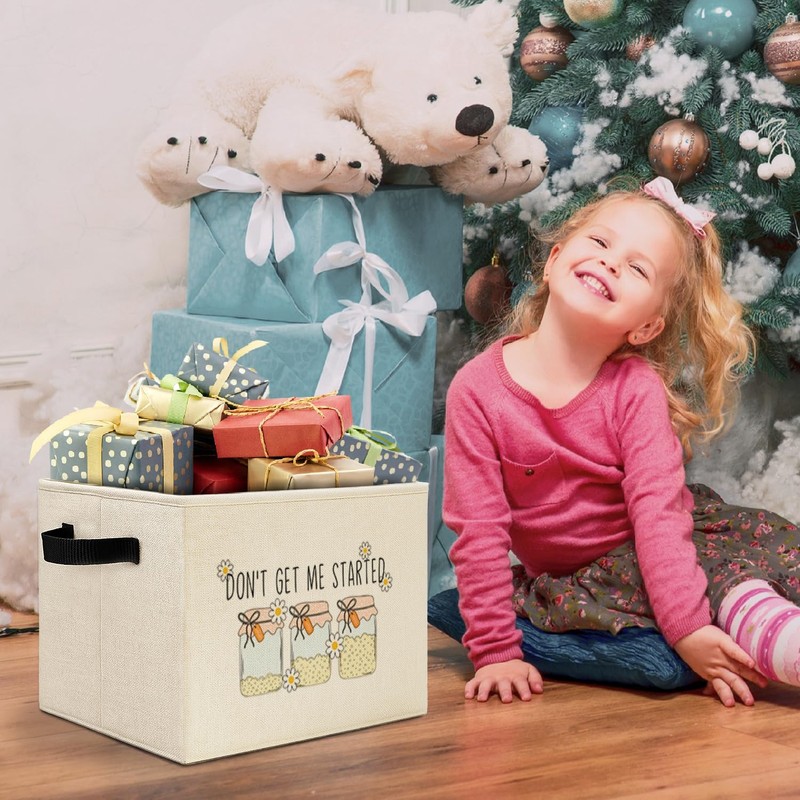 HSIASHENG Funny Sourdough Gifts Storage Bins Box with Handles, Don't