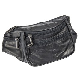 Bum Bag Leather Black - Belt Bag Waist Bag Women Men Sports Bag Outdoor Travel Hiking Running Jogging Travel Hiking Outdoor Sports Adjustable Strap Teenagers, black
