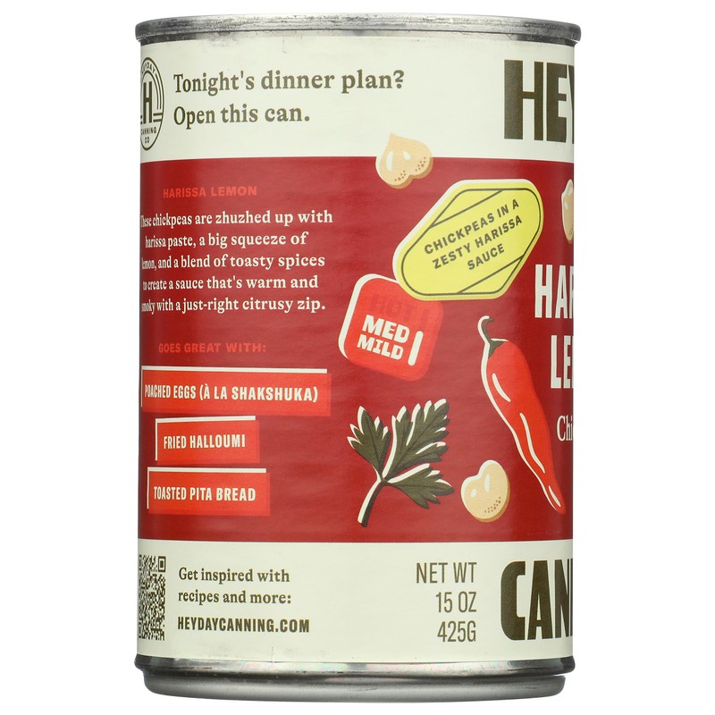 Heyday Canning Co Harissa Lemon Chickpeas, 15 OZ