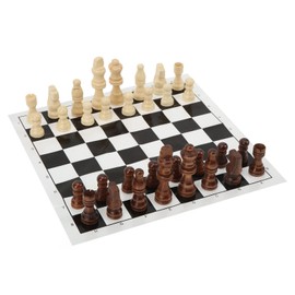 Portable Chess Set with Foldable Board & 32 Game Pieces for Travel & Family Fun