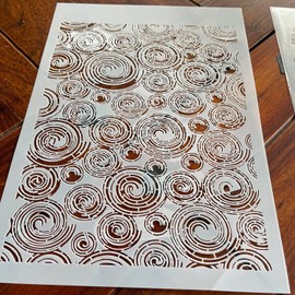 TIAMECH A4 Reusable Annual Ring Stencil for Painting - Tree Annual Ring Texture Layering Template, DIY Wall Art, Wood Furniture, Scrapbook & Crafts (8.3x11.7inch)