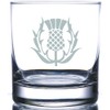 Scottish Thistle permanently etched on Rocks glass.