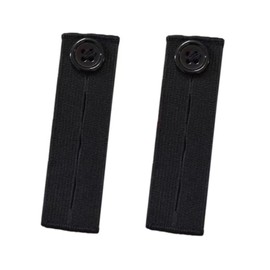 Yururiya Waist Extension Band, Set of 2, No Sewing Required, Hook Buttons, Adjustable Size, Elastic Material, Expandable Waist, With Clasps, For Denim, Skirts, Pants, Black (3.3 x 1.0 inches (8.5 x