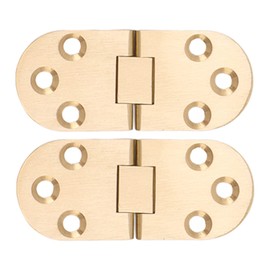Foldable Folding Hinge, 180 Degree Round Edges Sewing Machines Table Hinge, Brass Flap Hinge with Screws for Folding Furniture Sewing Machine, Pack of 2 (2.5mm/0.10")
