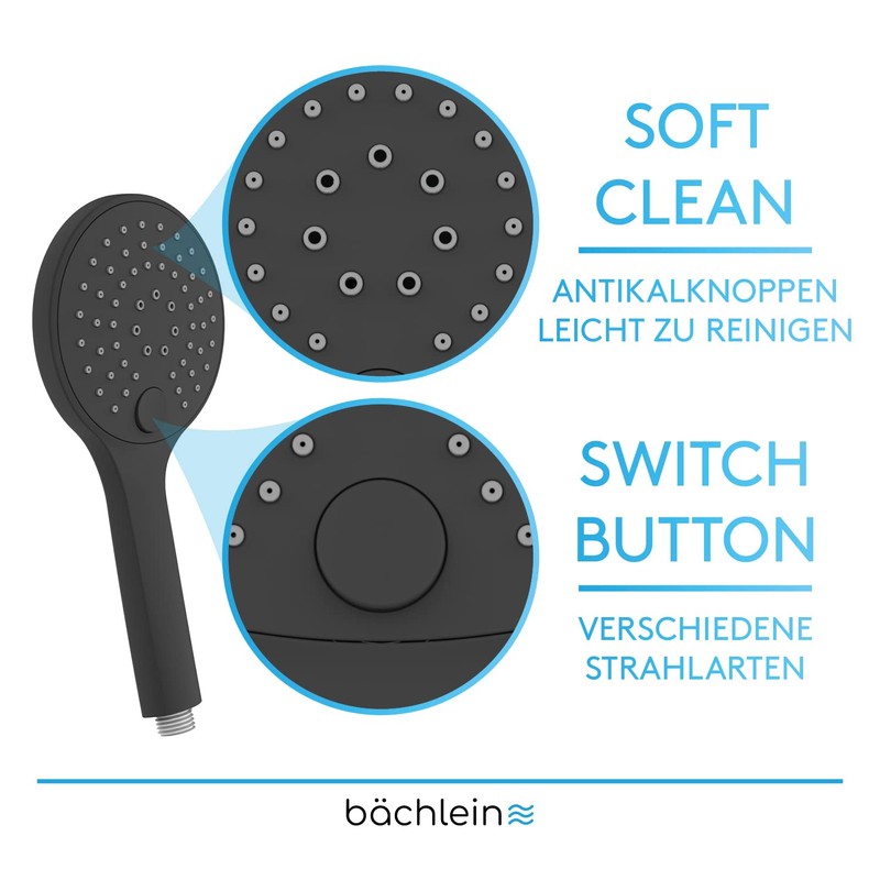 B?chlein B?chlein Universal Duschbrause - Brausekopf mit 3 Strahlarten, einfach