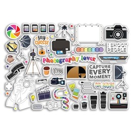 A4 Sticker Sheet Photography Vinyl Stickers - Camera Photographer Men Women Kids Hobbies Hobby Art Scrapbooking Journal Decor #81272