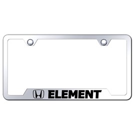 Au-TOMOTIVE GOLD Laser Etched Logo Cut-Out License Plate Frame for Honda Element (Chrome)