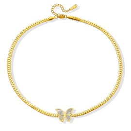 Butterfly Neckkace Chunky Gold Necklace Butterfly Choker Necklaces for Women Cuban Link Chain Necklace Jewelry Gifts 2024