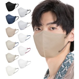 [Hellozebra]立体マスク 大きめ メンズ バイカラー 3Dマスク 不織布 30枚入 グレー 不職布マスク カラー 耳が痛くならない バイカラー 国内検品 飛沫対策 花粉用 息がしやすい 5dおしゃれマスク 15枚入りで個包装 モカブラウン×紐ブラウン