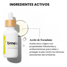 Aceite de escualeno SQUALANE 100% puro timeless 30ml hidratante natural para rostro y cuerpo suaviza, nutre y protege la piel antioxidante y reafirmante todo tipo de piel mixta grasa seca
