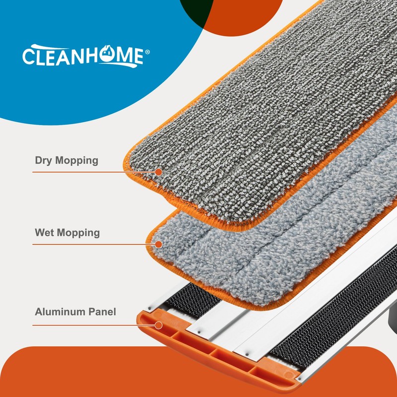 CLEANHOME Microfiber Mop Floor Dust Mop with Extendable Long Handle,