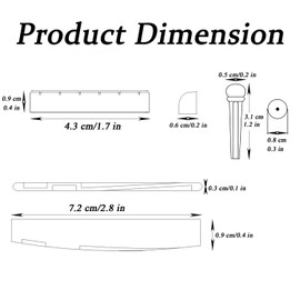 12 Pcs Acoustic Guitar Bridge Pins Pegs with 4 Pcs Guitar Bridge Saddle Nut (Black)