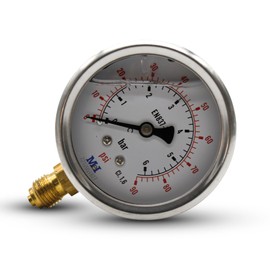 DOJA Barcelona | Water Pressure Gauge 0-4 Bar | 1/4 Inch Glycerine Pressure Gauge | Diameter 63 mm | Vertical Connection | Water Pressure Gauge | Water Pressure Gauge, Hydraulic Pressure Gauge, Gas