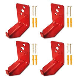 QMARK 4 Pack of Fire Extinguisher Bracket, Wall Mount Hook, Fire Extinguisher Mount up to 20 lbs, Hanger for Universal Extinguishers (Hook, 20 LB)