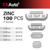 CKAuto 100Pcs P Series Zinc Clip on Wheel Weights Assortment,