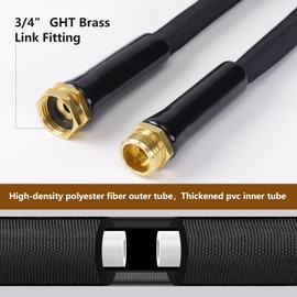 CZZXI 50ft Garden Hose with Metal Hose Holder - Lightweight, No-Kink, 3/4" GHT, Leak-Proof Metal Connectors, Durable for Yard & Garden, Includes 3 Washers (Non-Expanding)