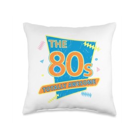 The 80s Totally Awesome Party Saying Funny Pop Retro Vintage Throw Pillow