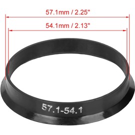 4pcs Plastic 57.1mm OD to 54.1mm ID Car Hub Centric Rings Wheel Bore Center Spacer Hub Rings Black