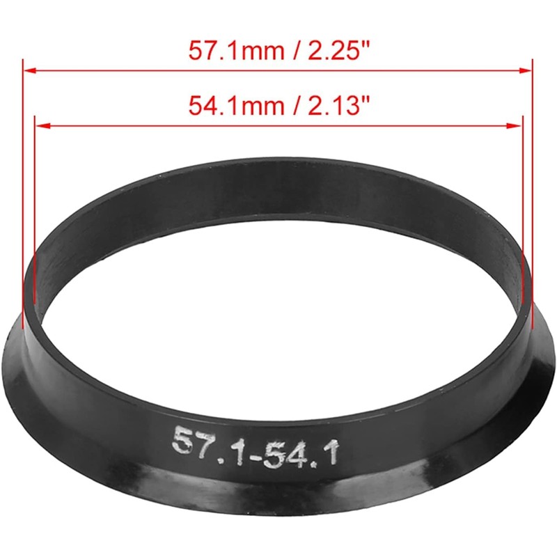 4pcs Plastic 57.1mm OD to 54.1mm ID Car Hub Centric