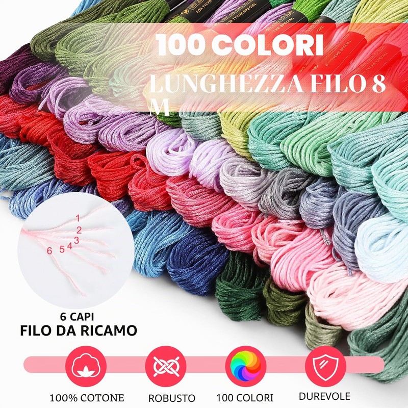 Romon Filo da Ricamo, Kit da Ricamare Braccialetti Kit Punto
