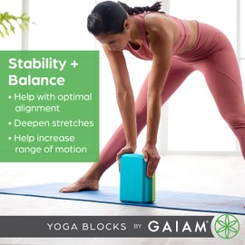 Gaiam Yoga Block - Supportive Latex-Free EVA Foam Soft Non-Slip Surface for Yoga, Pilates, Meditation (Athenian Blush) (05-64086)