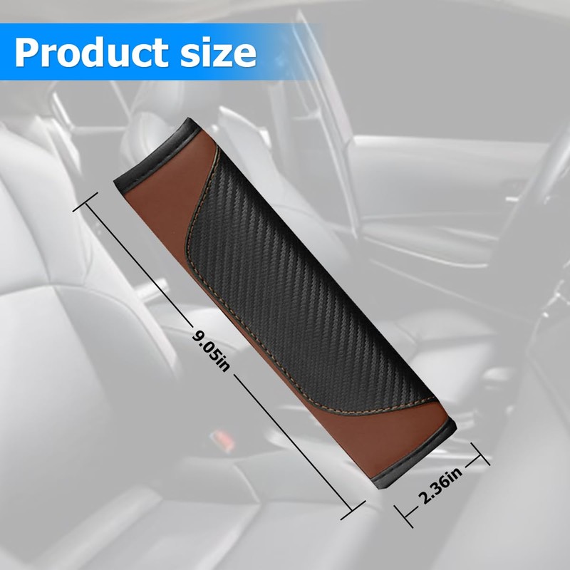 AUCELI 2PCS Car Seat Belt Cover, Carbon Fiber Seatbelt Shoulder