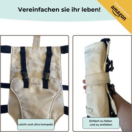 Mineto Portable Booster Seat for Baby & Children - Foldable High Chair for Home & On the Go - Travel High Chair Adjustable and Safe