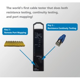 VARICONN 3 in 1 Resistance, Continuity and Port Mapping RJ45 Network Cable Tester, Pocket Size, for C5e, C6, C6a, C8 UTP/STP Cables, with 8pcs Circuit identifiers