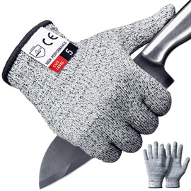 LSYZHX Cut Resistant Gloves Level 5 Protection,Upgrade Safety Anti Cutting Gloves for Kitchen Butcher Outdoor Work Protective Hands (Grey)