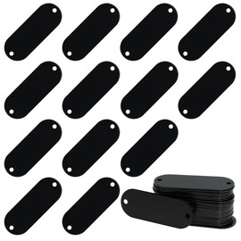 StayMax Aluminum Engraving Blanks Tags Stamping Blanks Tags with 2 Holes 50 Pack (Black)