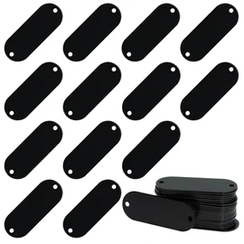 StayMax Aluminum Engraving Blanks Tags Stamping Blanks Tags with 2 Holes 50 Pack (Black)