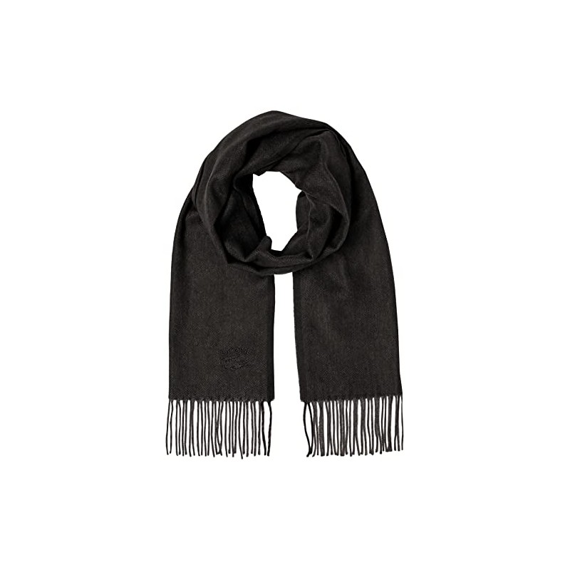 Lacoste RE2261J Men's Herringbone Scarf, Black