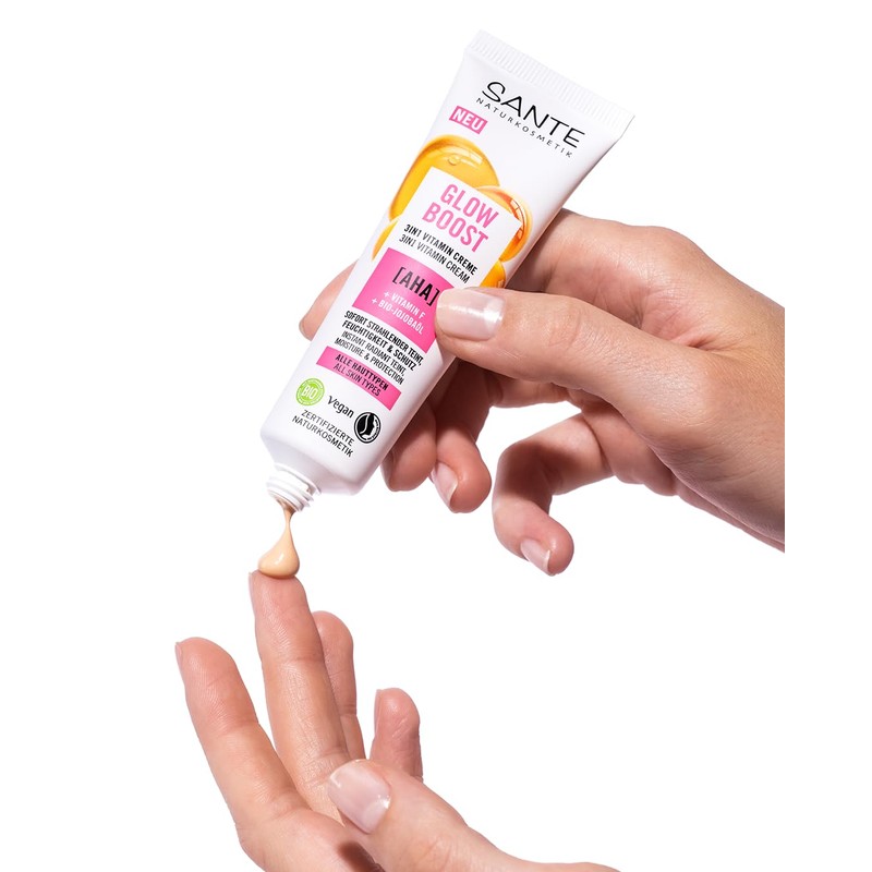 SANTE Naturkosmetik Glow Boost 3-in-1 Vitamin Cream, Nourishing Day Cream