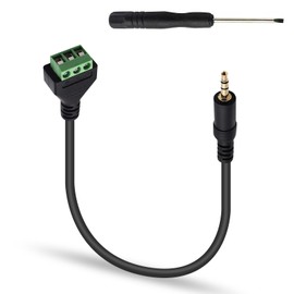 Poyiccot 3.5mm(1/8inch) Stereo Audio Balanced Male Jack to AV 3-Screw Video Balun Terminal Adapter Connector Cable 30cm(3.5mm M/3pin)