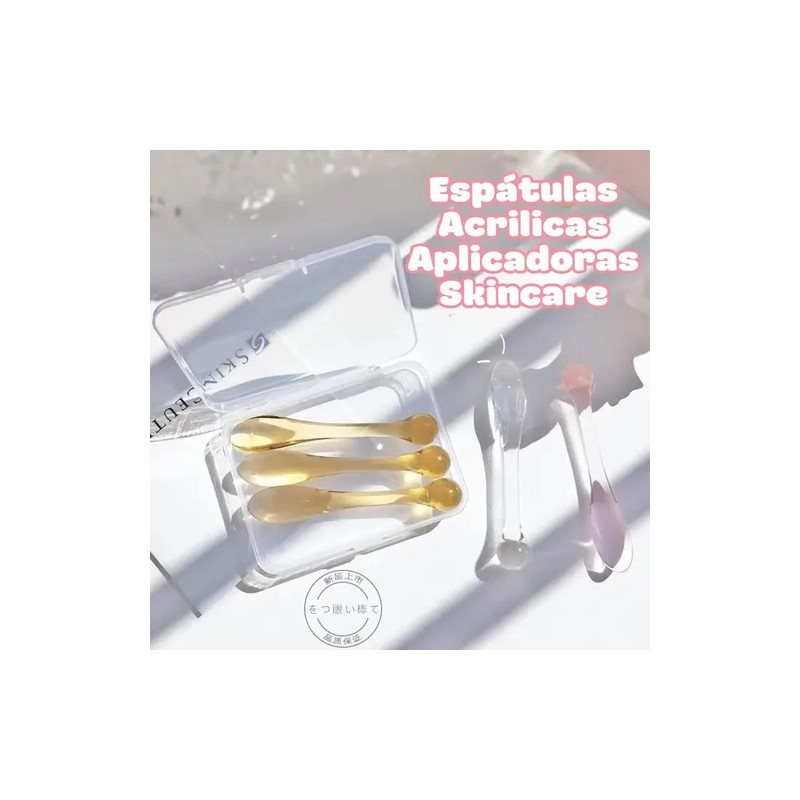 Set 3 Aplicadores Skincare Acrílico Masajeadores Tonificante