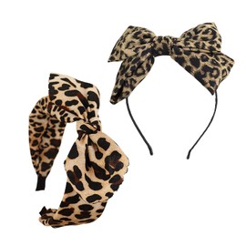 2 pieces leopard print headband, retro headband, fashionable bow hair accessories, hairstyle decorations, clothing accessories.
