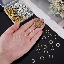 PH PandaHall 200 Stück Messing O Ringe Metall Verbindungsring 10mm Verbindungsstücke 1mm Dicke Runde Glieder Für Die Schmuckherstellung Schlüsselanhänger DIY Handarbeiten Silber/Gold