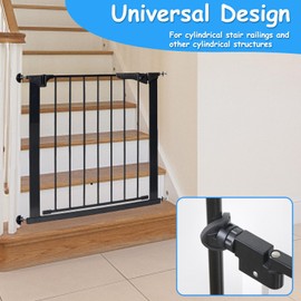2 Pack Baby Gate Banister Adapter for Pressure Mounted Stair Gates Universal Hardware Parts Kit Baby and Dog Gate for Stairs No Drilling (Black)