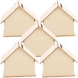 Kisangel 15pcs Paintable Piggy Bank Unfinished Wooden Houses for Crafts Paint Birdhouse Change DIY Saving House for Money Crafting Banks