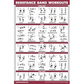 QUICKFIT Resistance Bands Workout Exercise Poster - Double Sided (Laminated, 18" x 24")