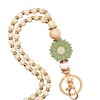 MyfavoriteK Wooden Teacher Lanyards for Id Badge Cute Flower Wood