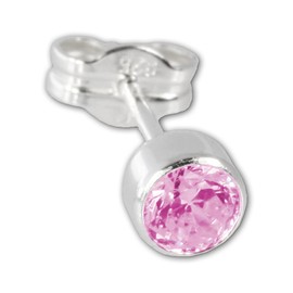 SilberDream Ohrringe 5mm für Damen 925 Silber Ohrstecker Zirkonia pink SDO503P Silber Ohrstecker