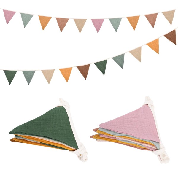 Pack of 2 Children's Room Bunting Fabric Made of Organic